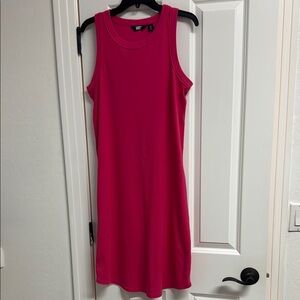Lands' End Pink Sheath Midi Dress Sleeveless Crew Neck